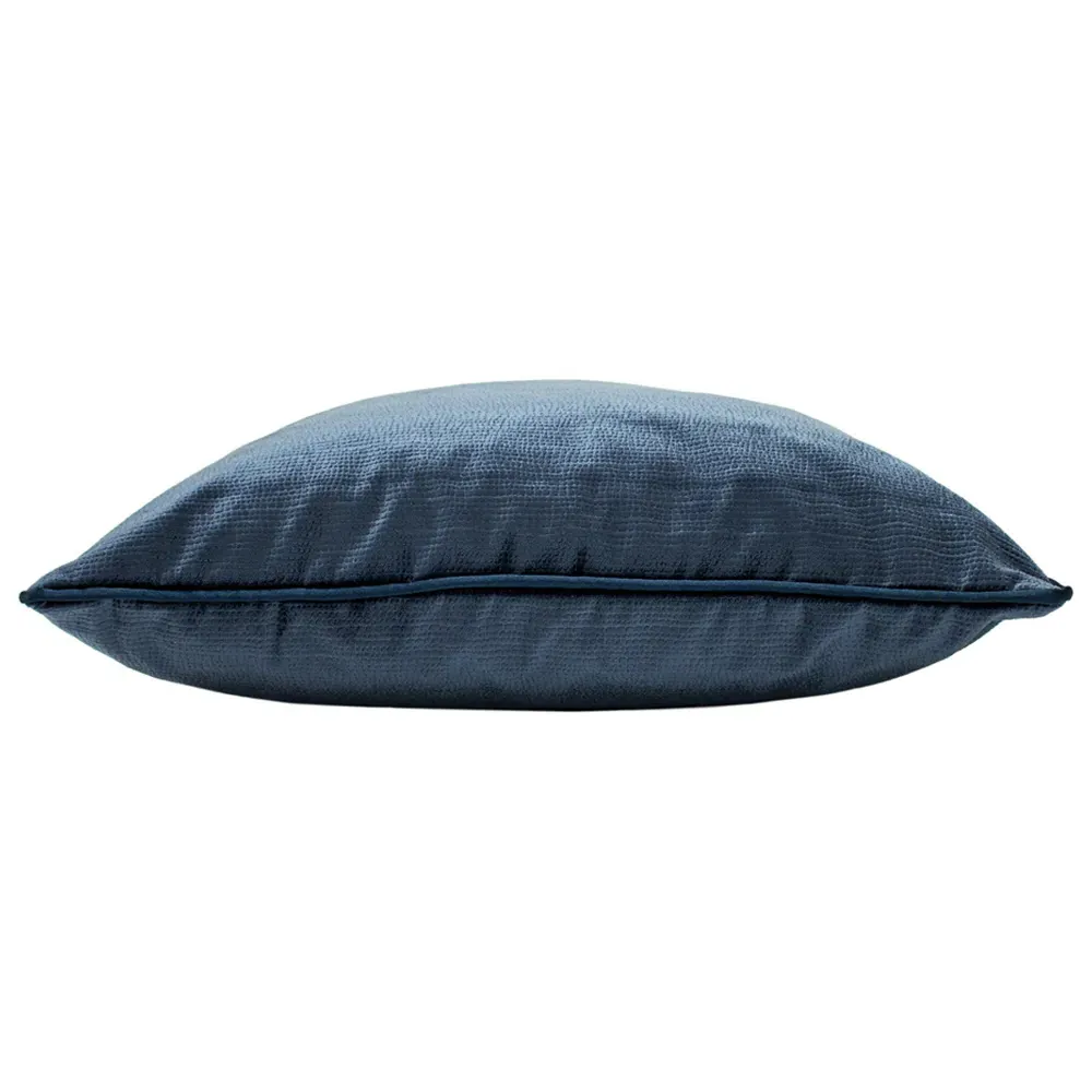 Stella Textured Cushion - Navy, Velvet