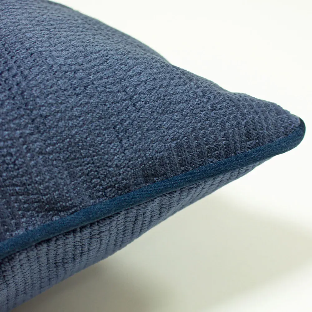 Stella Textured Cushion - Navy, Velvet