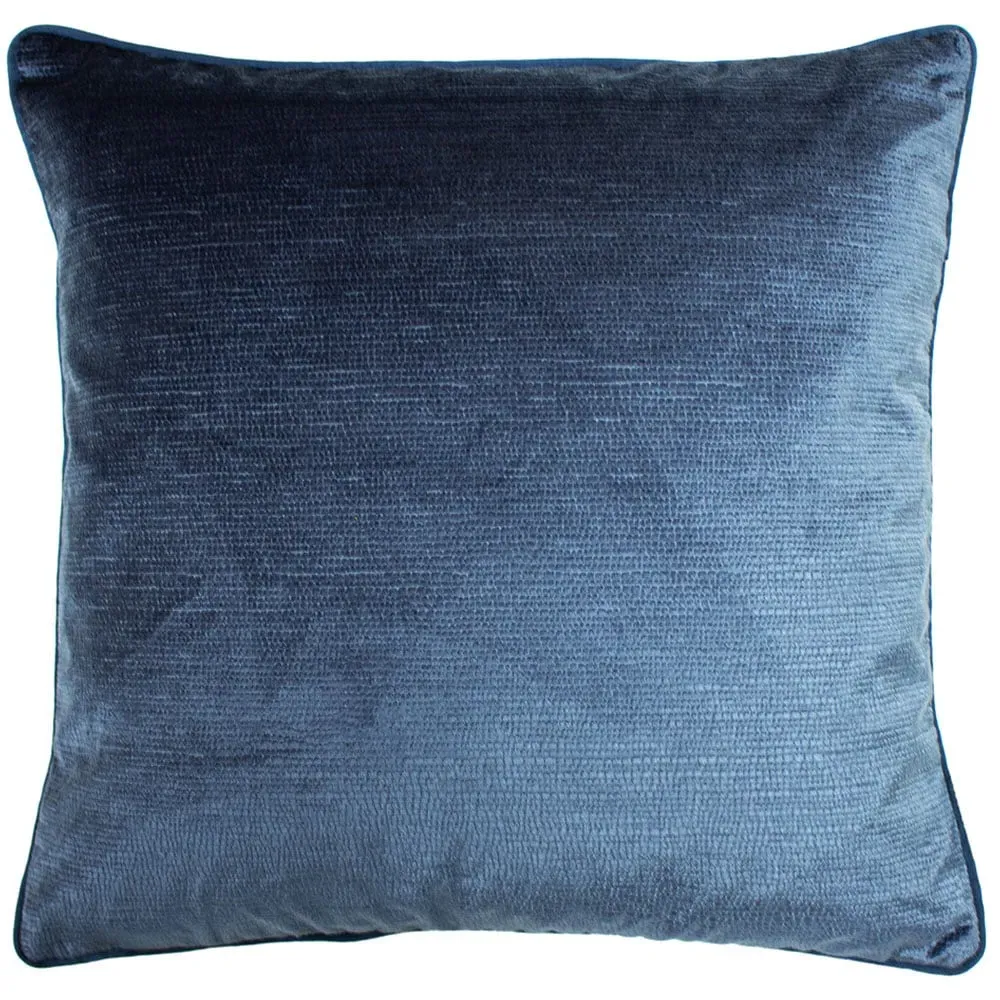 Stella Textured Cushion - Navy, Velvet image