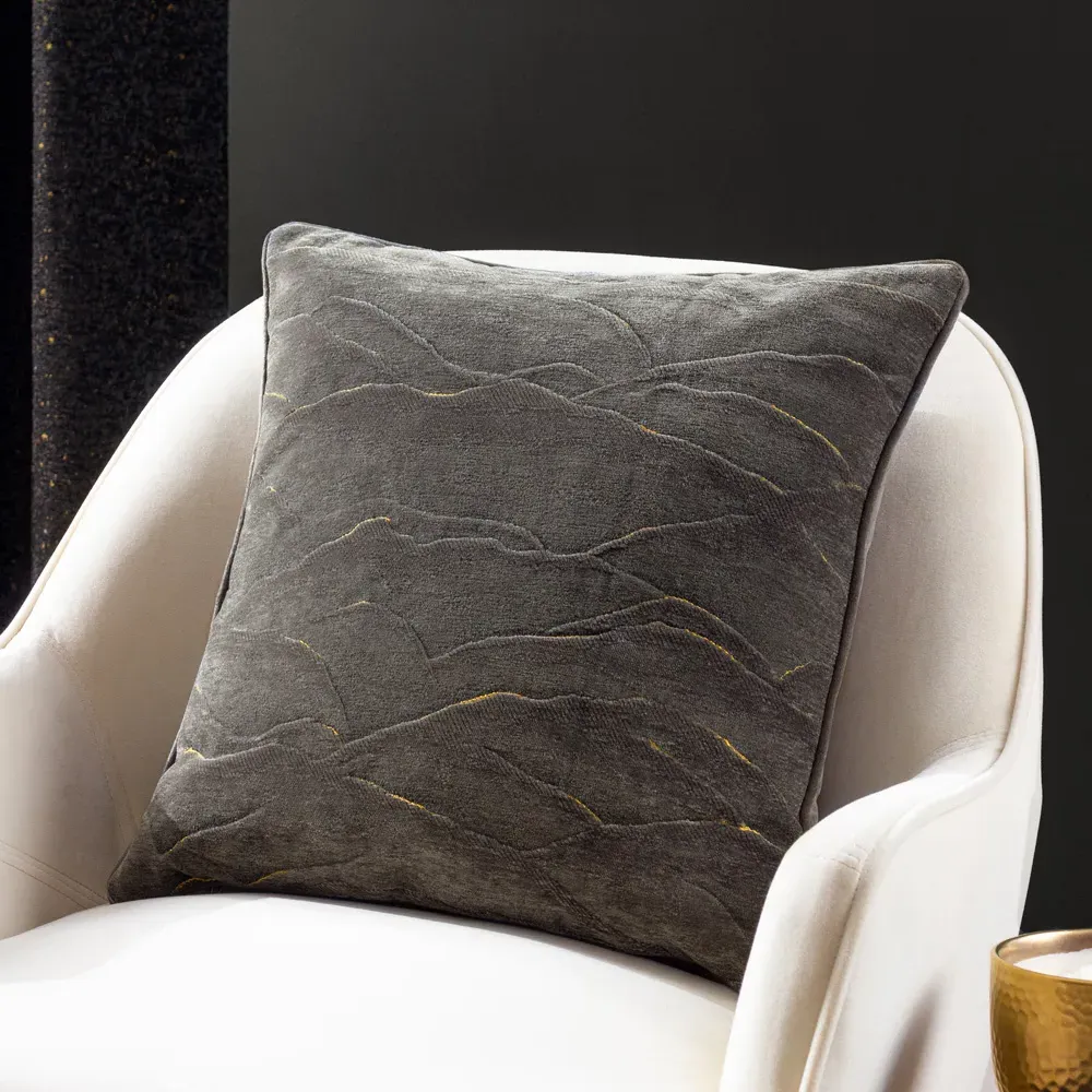 Stratus Jacquard Cushion - Charcoal
