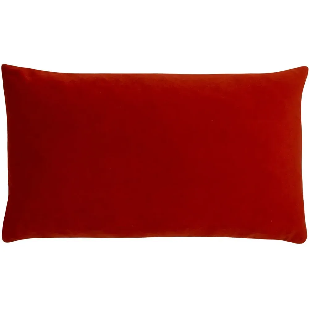 Sunningdale Rectangular Velvet Cushion - Flame Red