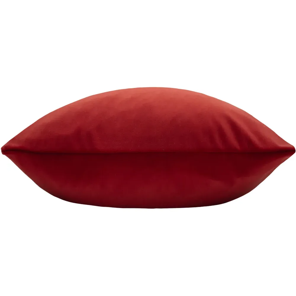 Sunningdale Square Velvet Cushion - Flame Red