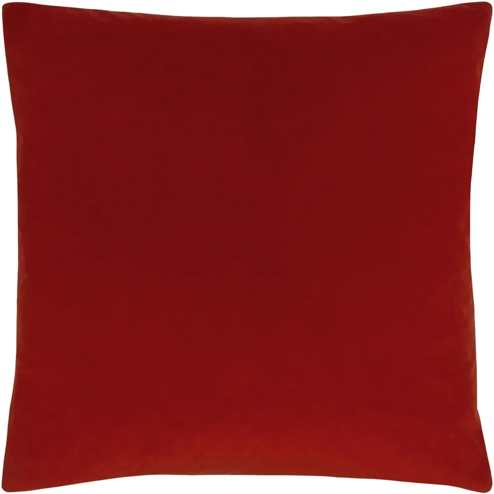 Sunningdale Square Velvet Cushion - Flame Red