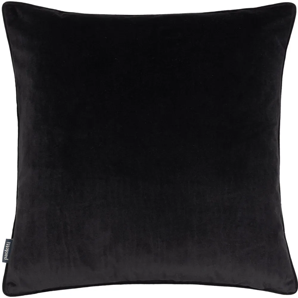 Tayanna Piped Cushion - Black, Velvet
