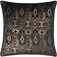 Tayanna Piped Cushion - Black, Velvet