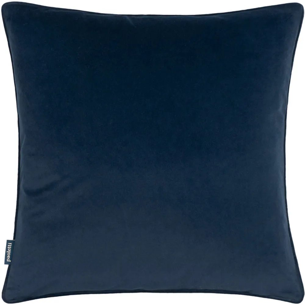 Tayanna Piped Cushion - Navy, Velvet
