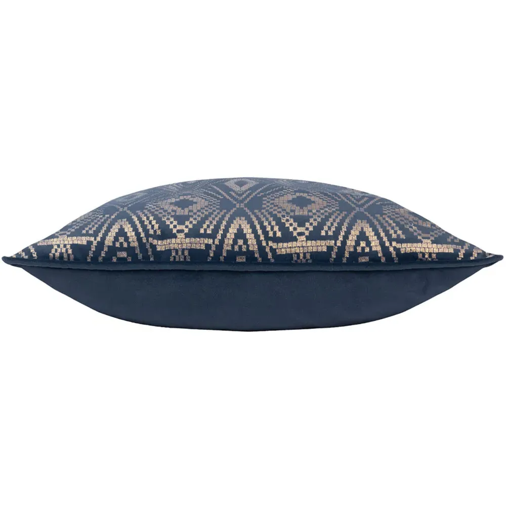 Tayanna Piped Cushion - Navy, Velvet