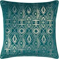 Tayanna Piped Cushion - Teal, Velvet