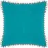 Teal and Coral Velvet Touch Pom Pom Cushion - Multi