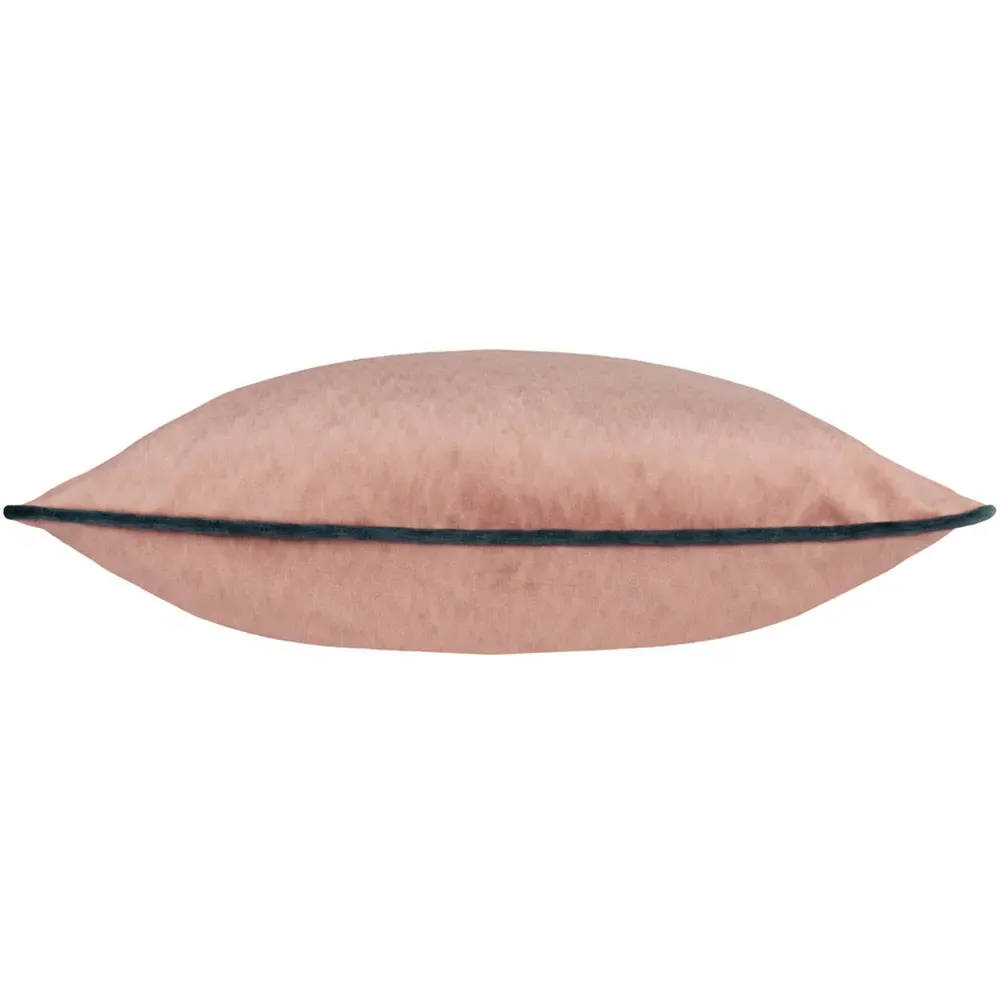 Torto Square Cushion with Piped Trim - Blush/Slate, Velvet