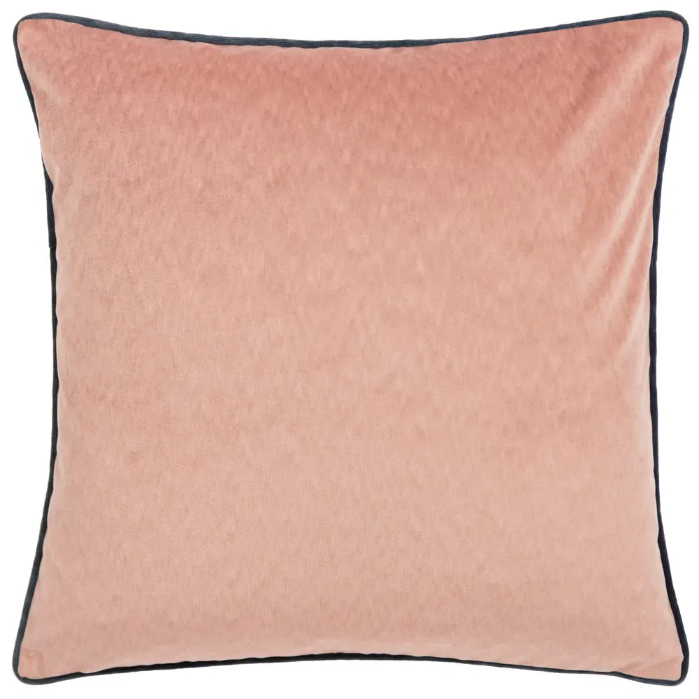 Torto Square Cushion with Piped Trim - Blush/Slate, Velvet