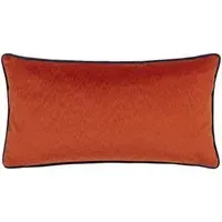 Torto Square Cushion with Piped Trim - Brick/Teal, Velvet