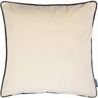 Torto Square Cushion with Piped Trim - Ivory, Velvet