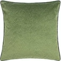 Torto Square Cushion with Piped Trim - Moss/Emerald, Velvet