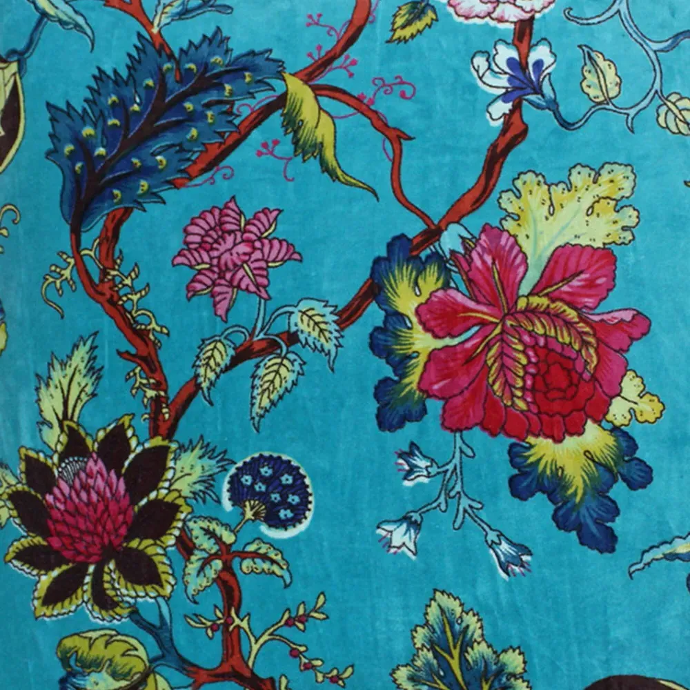 Tree of Life Kingfisher Floral Cushion - Multi