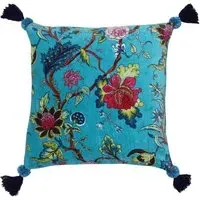 Tree of Life Kingfisher Floral Cushion - Multi