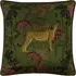 Tropical Cheetah Velvet Touch Piped Cushion - Green