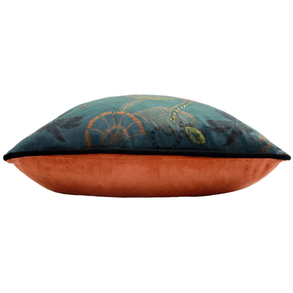 Tropical Cheetah Velvet Touch Piped Cushion - Multi