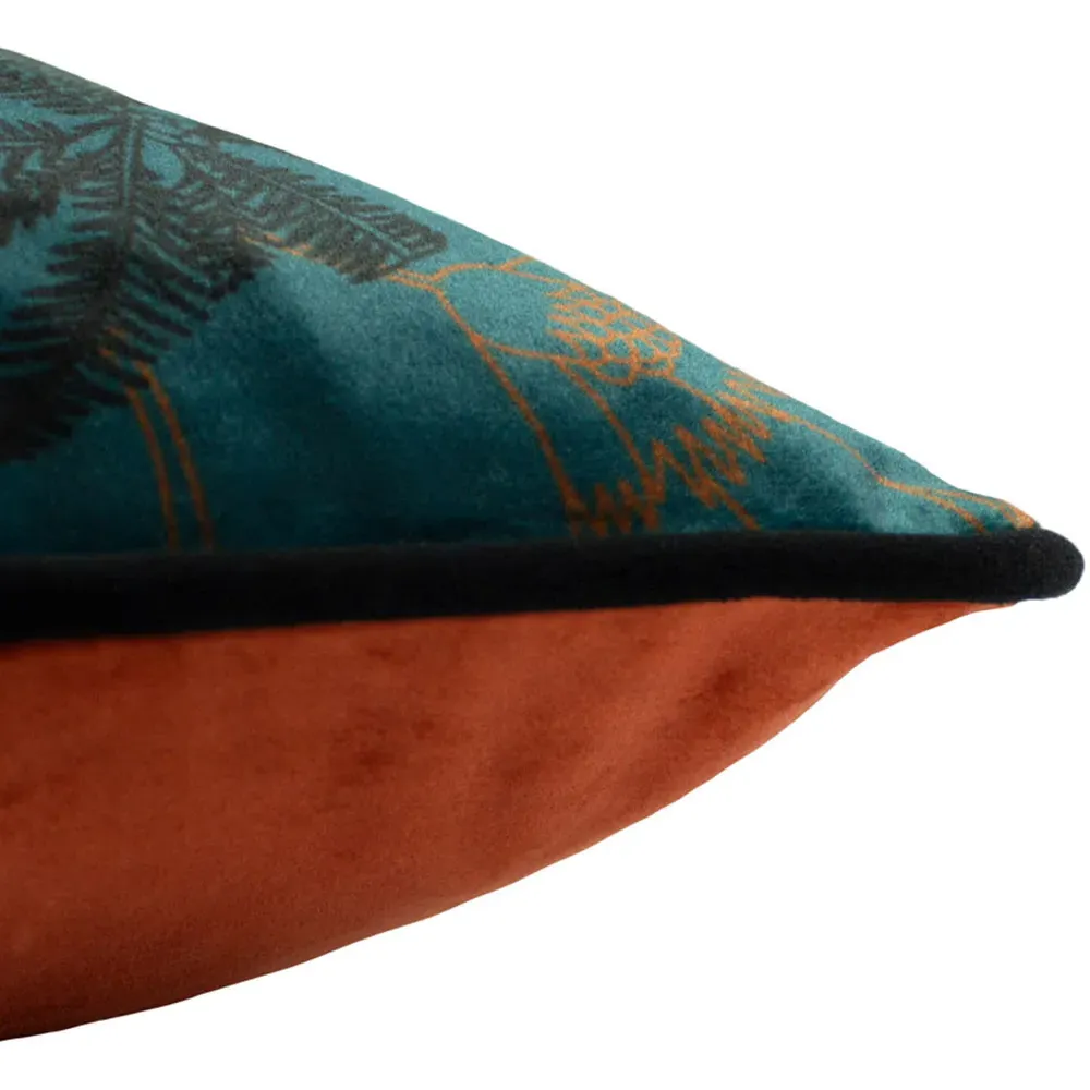 Tropical Cheetah Velvet Touch Piped Cushion - Multi