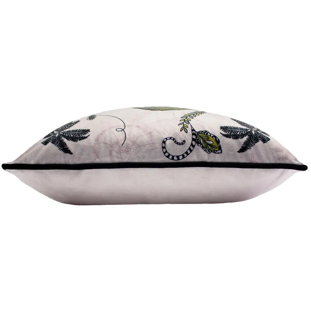 Tropical Cheetah Velvet Touch Piped Cushion - Pink