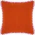 Velvet Touch Pom Pom Cushion - Orange, Fuchsia