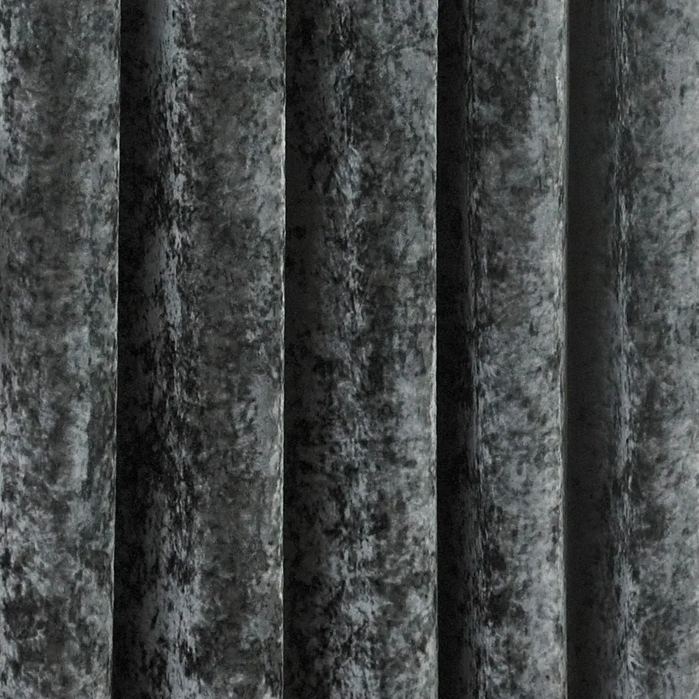 Verona Crushed Velvet Eyelet Curtain - Grey