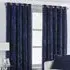 Verona Crushed Velvet Eyelet Curtain - Navy