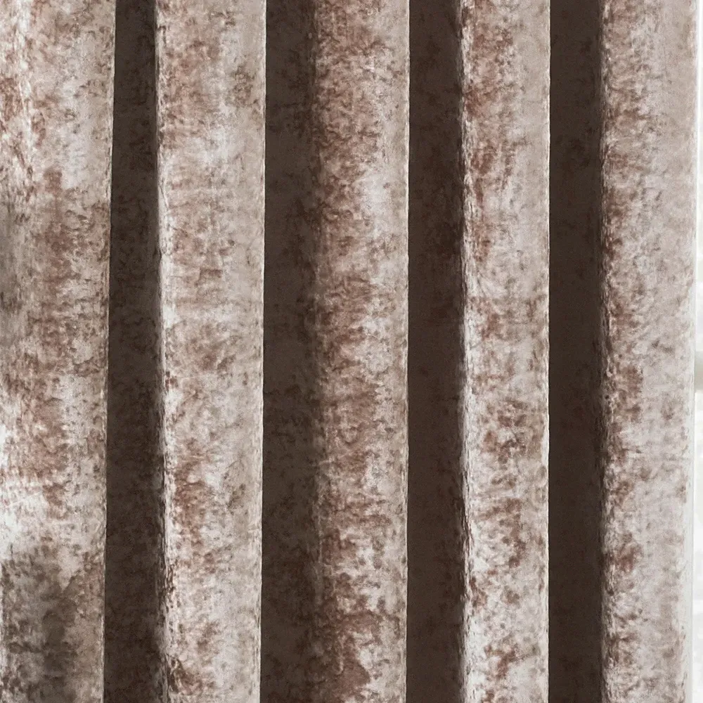 Verona Crushed Velvet Eyelet Curtain - Oyster