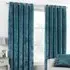 Verona Crushed Velvet Eyelet Curtain - Teal