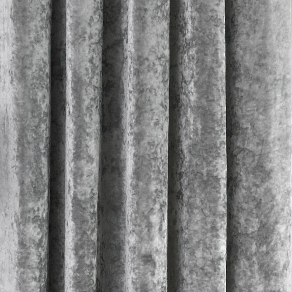 Verona Eyelet Curtain - Silver, Crushed Velvet