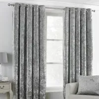 Verona Eyelet Curtain - Silver, Crushed Velvet