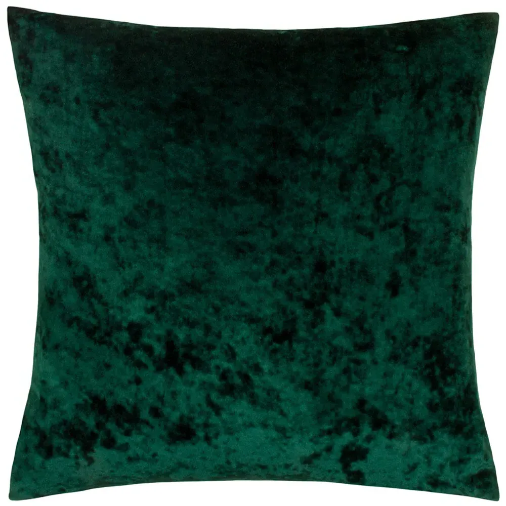 Verona Square Cushion - Emerald, Crushed Velvet