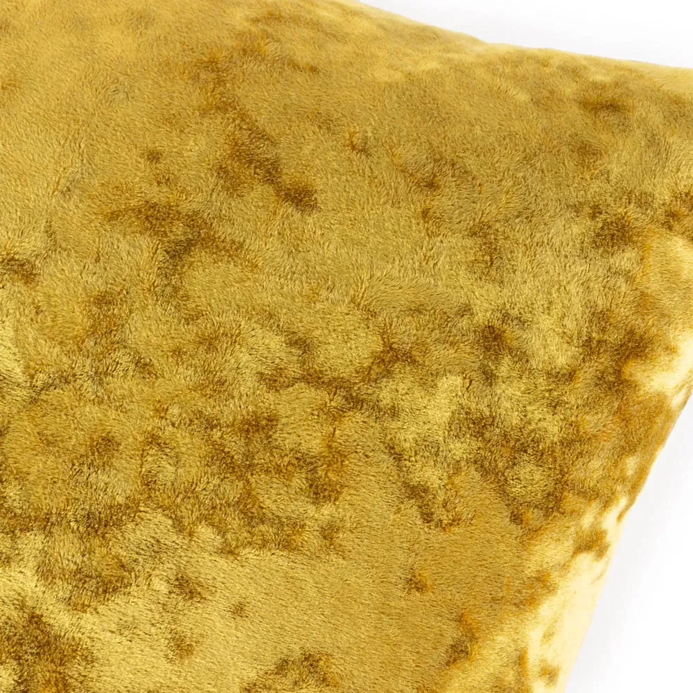 Verona Square Cushion - Ochre, Crushed Velvet