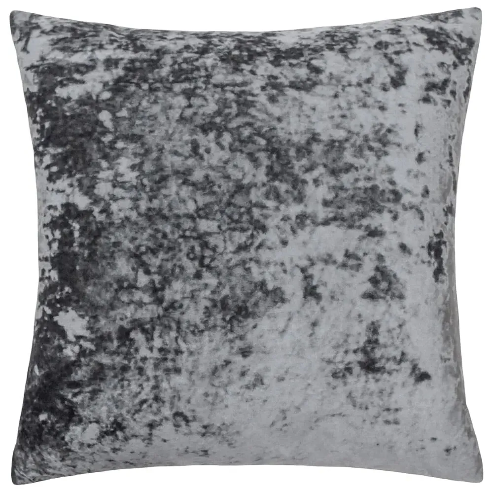 Verona Square Cushion - Pewter, Crushed Velvet