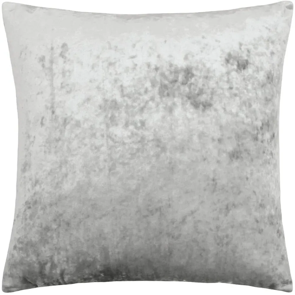 Verona Square Cushion - Silver, Crushed Velvet