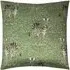 Zebra Foliage Printed Cushion - Green, Velvet