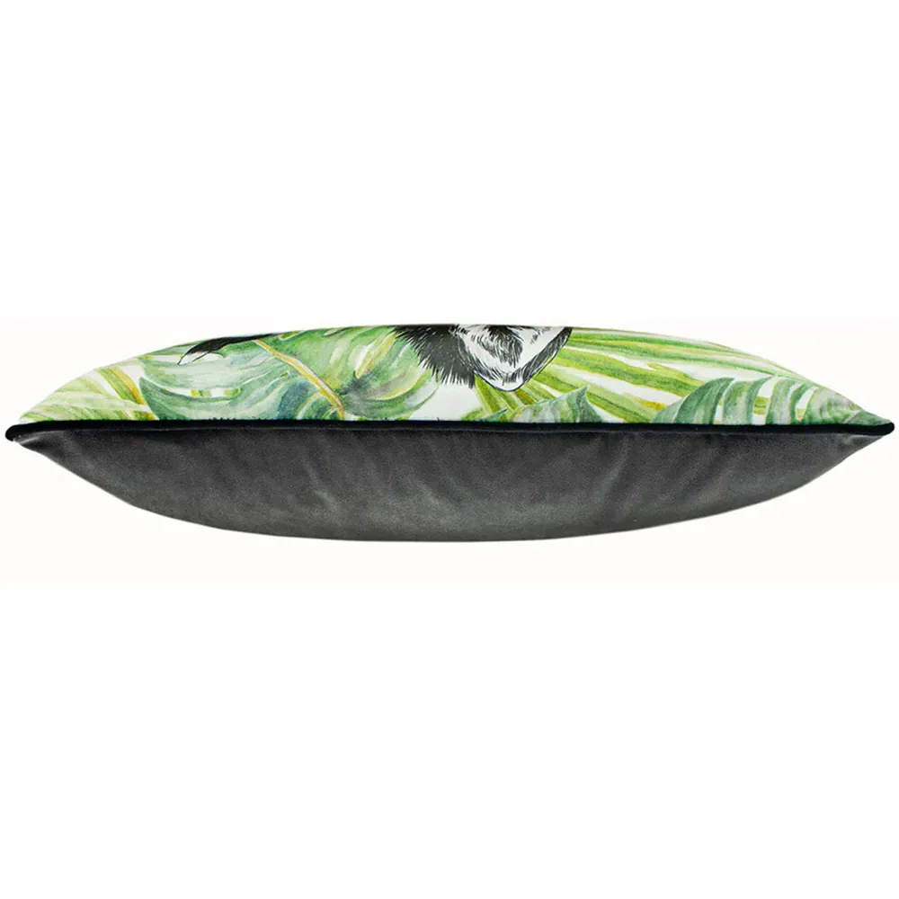 Zebra Jungle Velvet Cushion - Green
