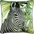 Zebra Jungle Velvet Cushion - Green