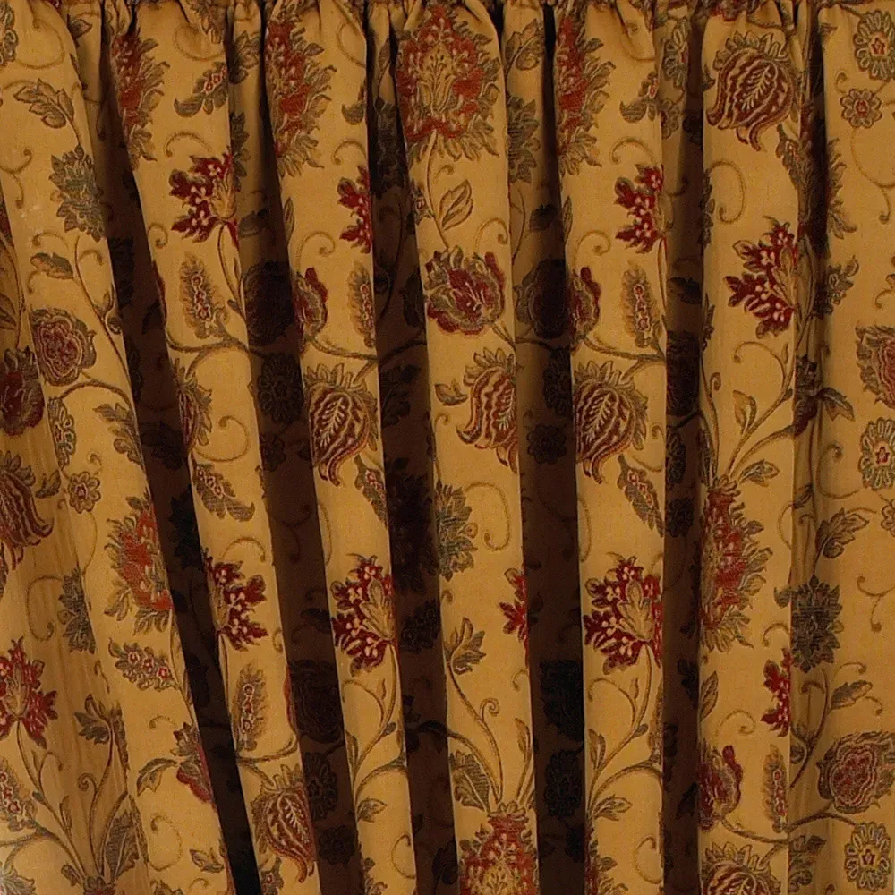 Zurich Floral Jacquard Pencil Pleat Curtain - Gold