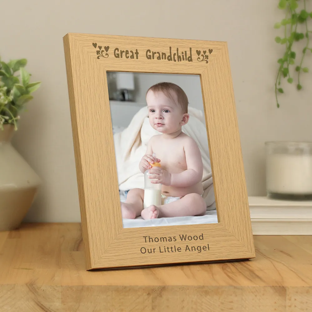 Great Grandchild 5x7 Photo Frame - Brown, Oak