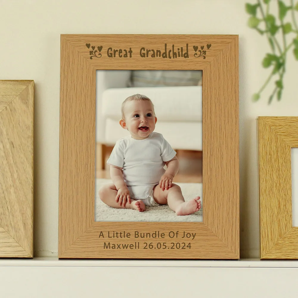 Great Grandchild 5x7 Photo Frame - Brown, Oak