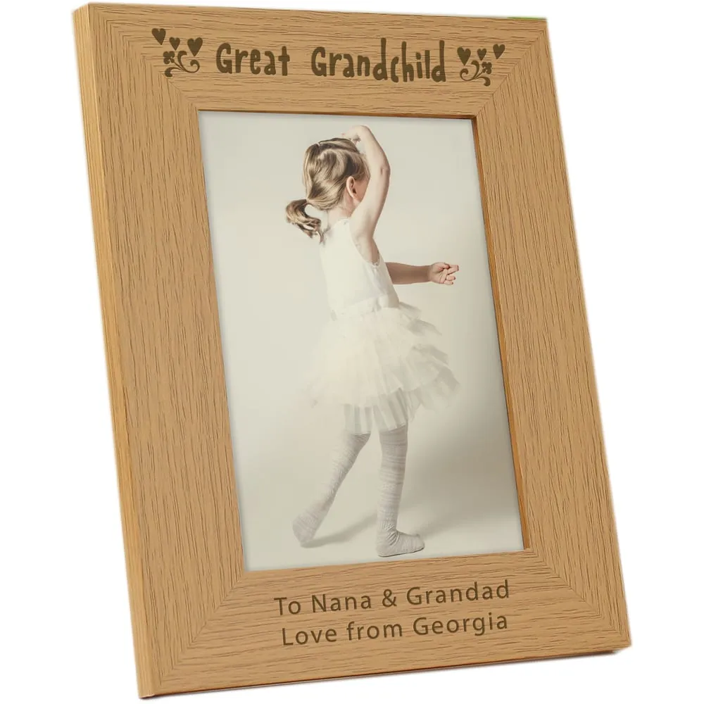Great Grandchild 5x7 Photo Frame - Brown, Oak