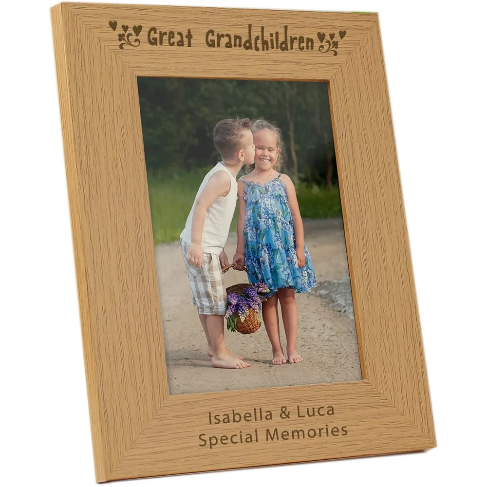 Great Grandchildren Photo Frame 5x7 - Brown, Oak image