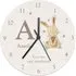 Hessian Rabbit Large Wooden Clock - White