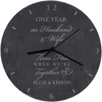 Personalised Anniversary Slate Clock - Black