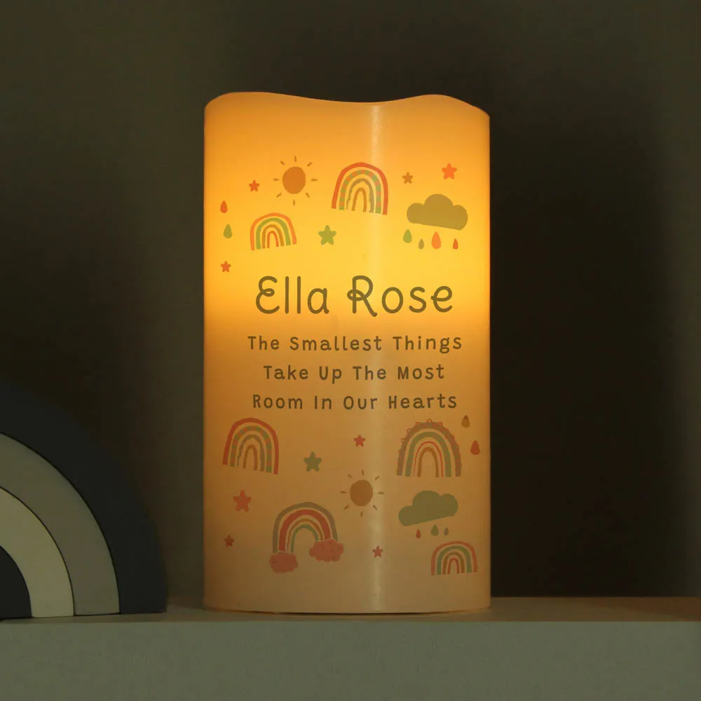 Rainbow Night Light LED Candle - White