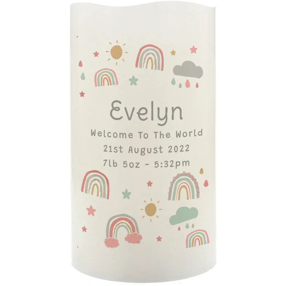 Rainbow Night Light LED Candle - White image