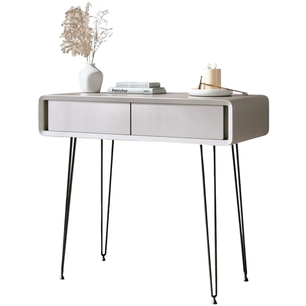 CARME Home 2 Drawer Dressing Table - Mocha, Solid Wood