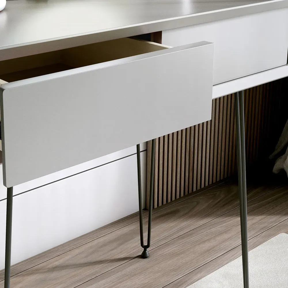 CARME Home 2 Drawer Dressing Table - Mocha, Solid Wood