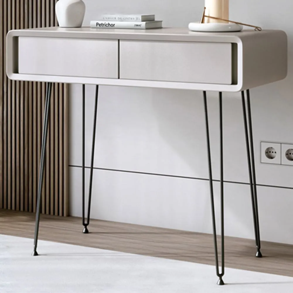 CARME Home 2 Drawer Dressing Table - Mocha, Solid Wood